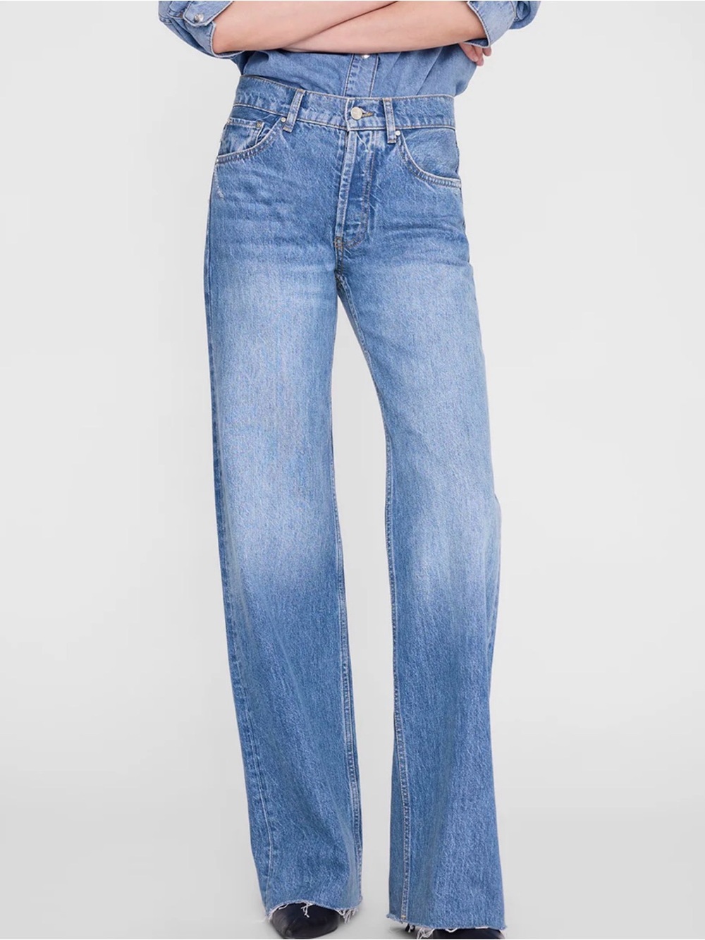Anine Bing Hugh Panama Blue Jeans - Picture 1 of 5